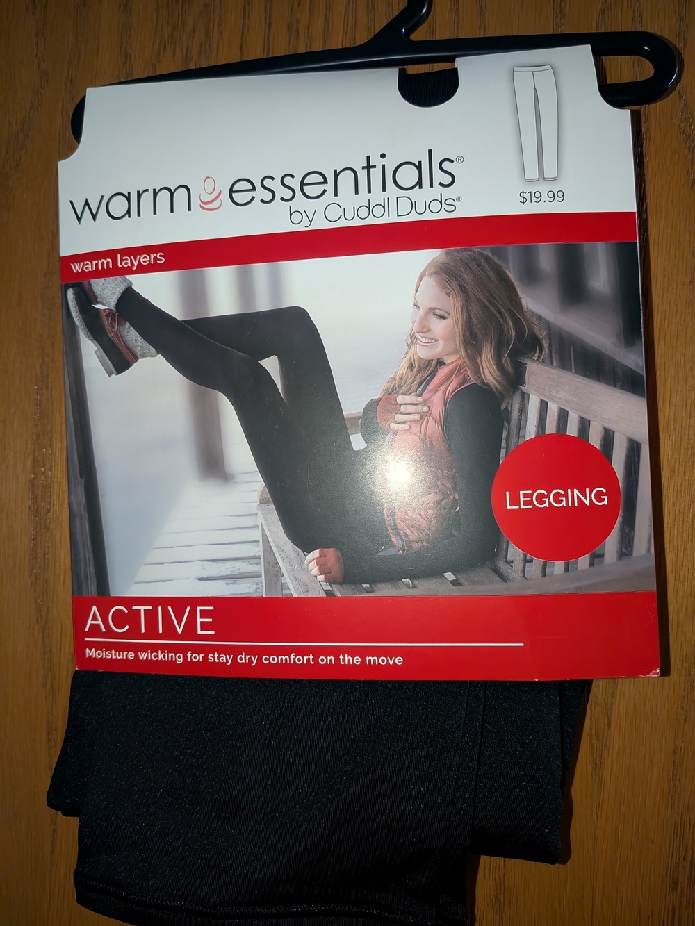 Cuddl Duds Black Active Warm Essentials Leggings New